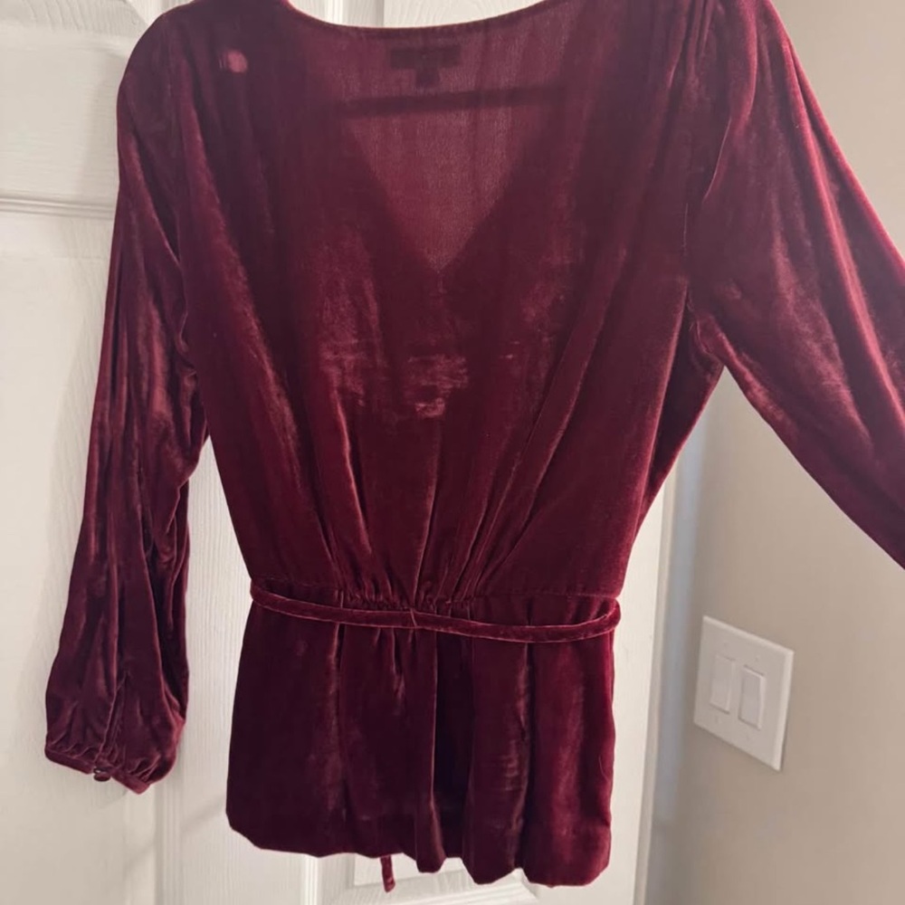 J. Crew faux wrap blouse in drapery velvet - Picture 3 of 4